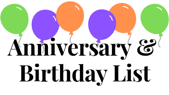 Anniversary &amp; Birthday List | Highway Christian Fellowship
